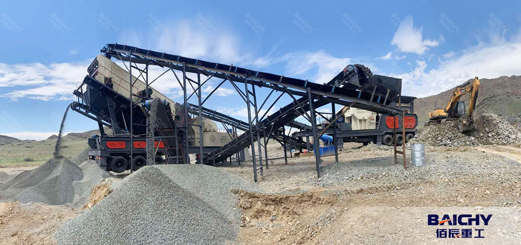 Complete Set Quarry Granite Stone Crusher Plant, Portable Mining Limestone Gravel Concrete Jaw Crusher and Screening